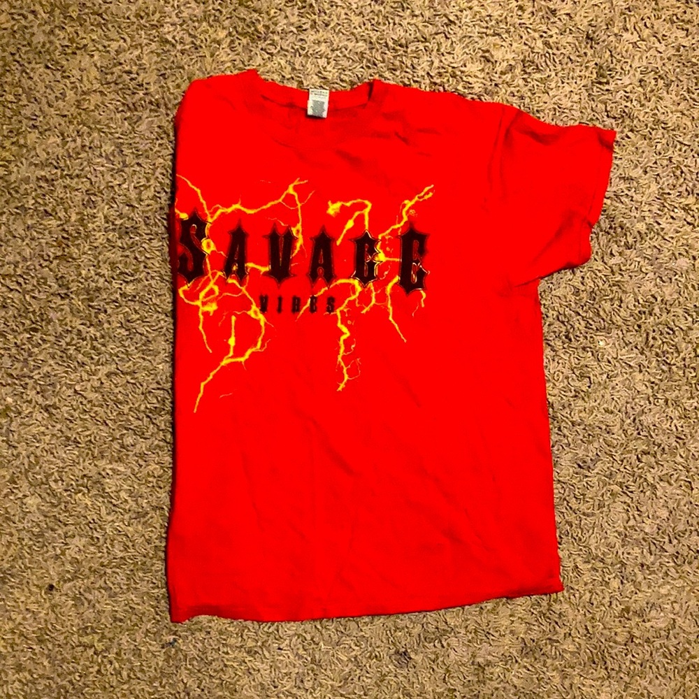 Print Detail Red Oversized Shirt. Size Large. Rue 21.